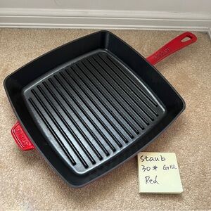 Staub Grill Pan #30 12” Red cast iron